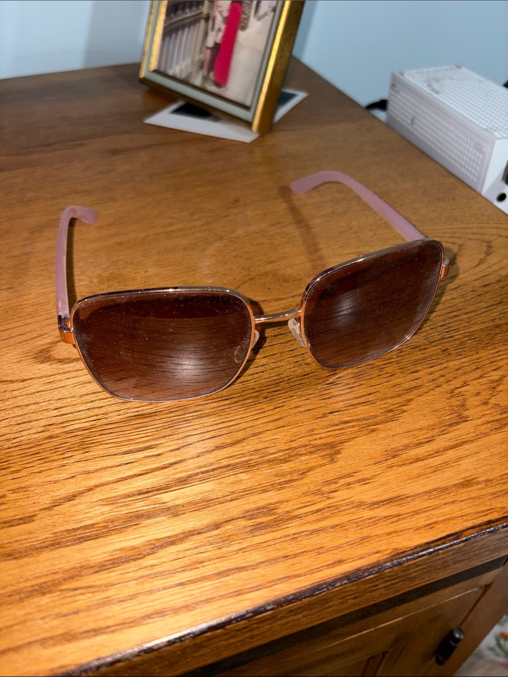 Michael Kors Pink Frame Sunglasses with Brown Lenses